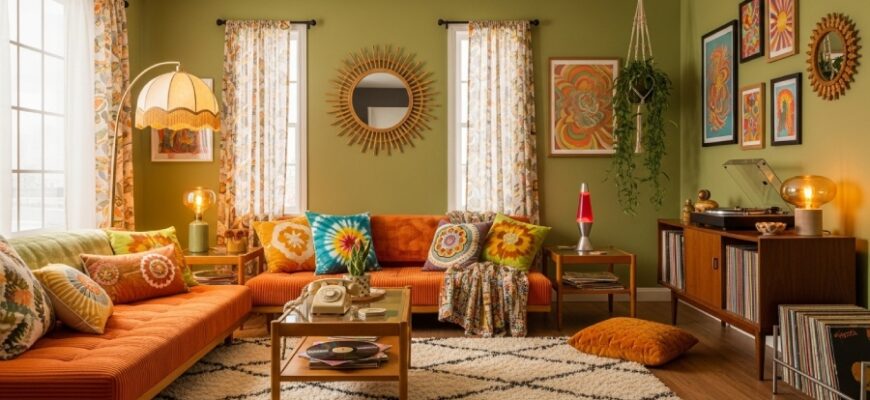 Комната в стиле ретро