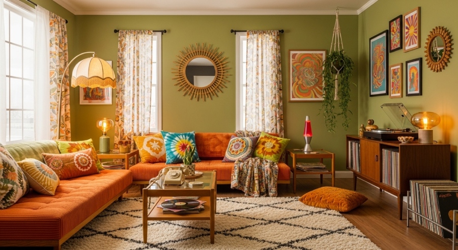 Комната в стиле ретро