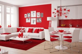 Красно-белый интерьер