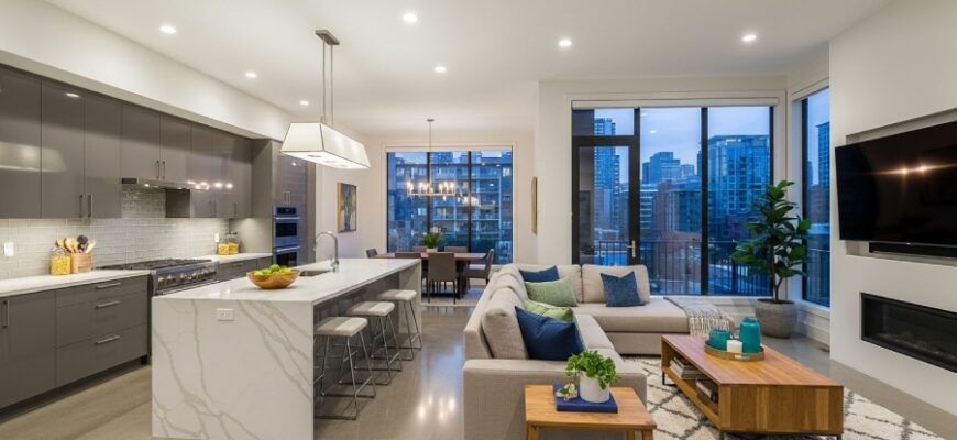 Кухня-гостиная с островом