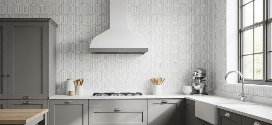 Обои для серой кухни
