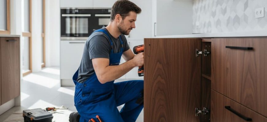 Установка кухонных фасадов