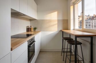 Интерьер маленькой кухни